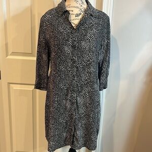 Equipment Femme 100% silk straight, button up dress